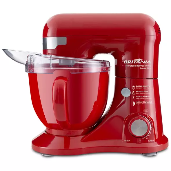 Batedeira com pedestal Britânia Power Plus BBP760 vermelha 220 V